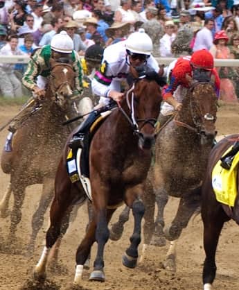 Horses racing at the 2009 Kentucky Derby